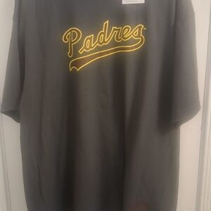 Mitchell & Ness Gray and Yellow Padres Short Sleeve Tee